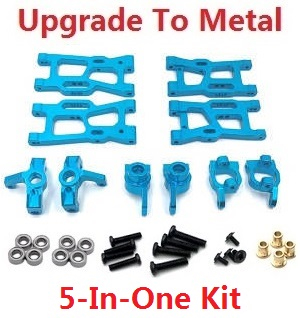 Wltoys 144011 XKS WL Tech XK RC car vehicle spare parts upgrade to metal accessories group 5-In-One kit Blue
