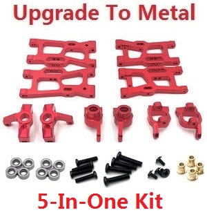 Wltoys 144011 XKS WL Tech XK RC car vehicle spare parts upgrade to metal accessories group 5-In-One kit Red