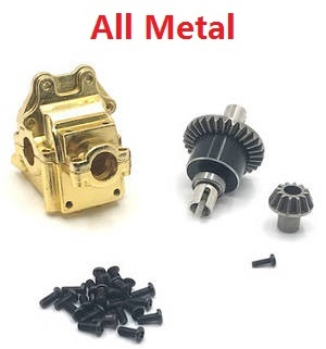 Wltoys 144011 XKS WL Tech XK RC car vehicle spare parts upgrade to all metal differential mechanism with dirving gear and wave box Gold