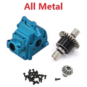 Wltoys 144011 XKS WL Tech XK RC car vehicle spare parts upgrade to all metal differential mechanism with dirving gear and wave box Blue