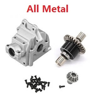 Wltoys 144011 XKS WL Tech XK RC car vehicle spare parts upgrade to all metal differential mechanism with dirving gear and wave box Silver