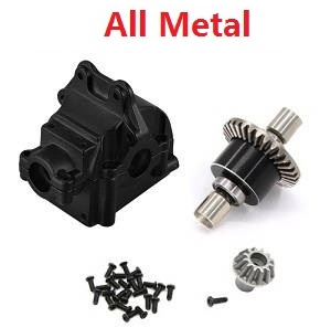 Wltoys 144011 XKS WL Tech XK RC car vehicle spare parts upgrade to all metal differential mechanism with dirving gear and wave box Black