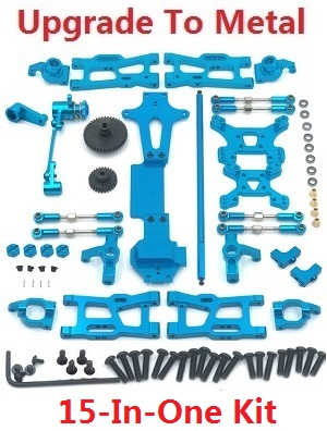 Wltoys 144011 XKS WL Tech XK RC car vehicle spare parts upgrade to metal accessories group 15-In-One kit Blue