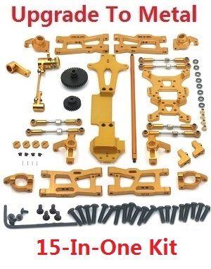 Wltoys 144011 XKS WL Tech XK RC car vehicle spare parts upgrade to metal accessories group 15-In-One kit Gold