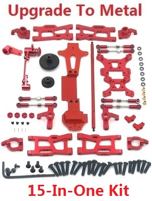 Wltoys 144011 XKS WL Tech XK RC car vehicle spare parts upgrade to metal accessories group 15-In-One kit Red
