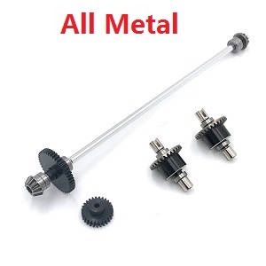 Wltoys 144011 XKS WL Tech XK RC car vehicle spare parts upgrade to metal differential mechanism and central dirve shaft module and motor gear Silver