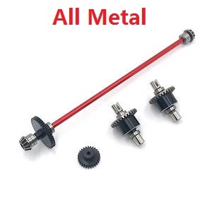 Wltoys 144011 XKS WL Tech XK RC car vehicle spare parts upgrade to metal differential mechanism and central dirve shaft module and motor gear Red