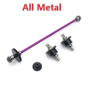 Wltoys 144011 XKS WL Tech XK RC car vehicle spare parts upgrade to metal differential mechanism and central dirve shaft module and motor gear Purple