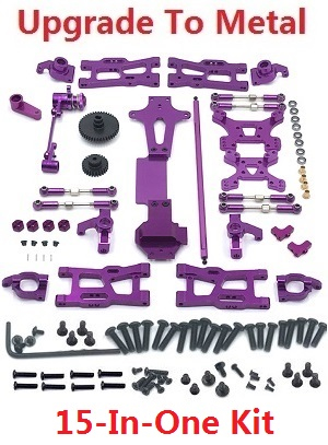 Wltoys 144011 XKS WL Tech XK RC car vehicle spare parts upgrade to metal accessories group 15-In-One kit Purple