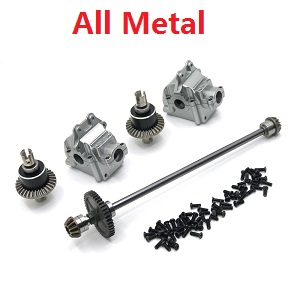 Wltoys 144011 XKS WL Tech XK RC car vehicle spare parts upgrade to metal differential mechanism and central dirve shaft module and wave box Titanium color