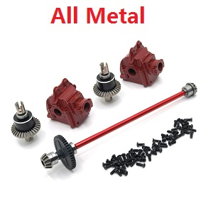 Wltoys 144011 XKS WL Tech XK RC car vehicle spare parts upgrade to metal differential mechanism and central dirve shaft module and wave box Red