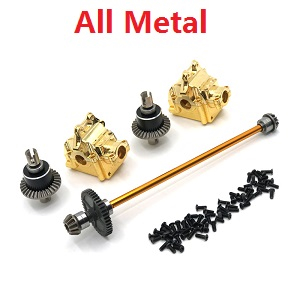 Wltoys 144011 XKS WL Tech XK RC car vehicle spare parts upgrade to metal differential mechanism and central dirve shaft module and wave box Gold
