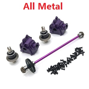 Wltoys 144011 XKS WL Tech XK RC car vehicle spare parts upgrade to metal differential mechanism and central dirve shaft module and wave box Purple