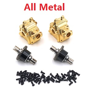 Wltoys 144011 XKS WL Tech XK RC car vehicle spare parts upgrade to metal wave box and differential mechanism set Gold