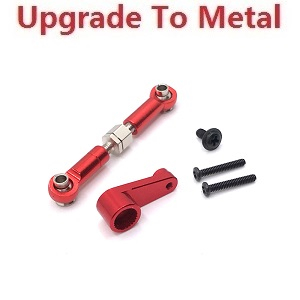 Wltoys 144011 XKS WL Tech XK RC car vehicle spare parts upgrade to metal SERVO arm and connect rod Red