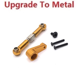 Wltoys 144011 XKS WL Tech XK RC car vehicle spare parts upgrade to metal SERVO arm and connect rod Gold