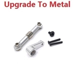 Wltoys 144011 XKS WL Tech XK RC car vehicle spare parts upgrade to metal SERVO arm and connect rod Silver