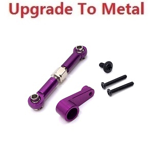 Wltoys 144011 XKS WL Tech XK RC car vehicle spare parts upgrade to metal SERVO arm and connect rod Purple