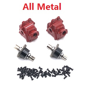 Wltoys 144011 XKS WL Tech XK RC car vehicle spare parts upgrade to metal wave box and differential mechanism set Red