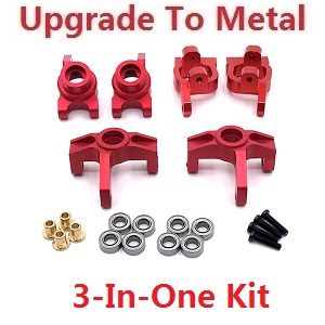 Wltoys 144011 XKS WL Tech XK RC car vehicle spare parts upgrade to metal accessories group 3-In-One kit Red