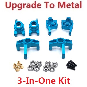 Wltoys 144011 XKS WL Tech XK RC car vehicle spare parts upgrade to metal accessories group 3-In-One kit Blue