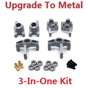 Wltoys 144011 XKS WL Tech XK RC car vehicle spare parts upgrade to metal accessories group 3-In-One kit Titanium color