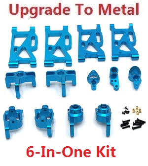 Wltoys 144011 XKS WL Tech XK RC car vehicle spare parts upgrade to metal accessories group 6-In-One kit Blue