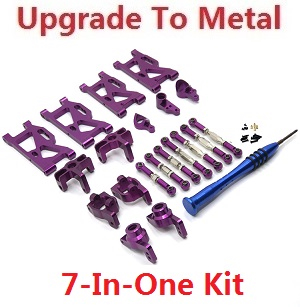 Wltoys 144011 XKS WL Tech XK RC car vehicle spare parts upgrade to metal accessories group 7-In-One kit Purple