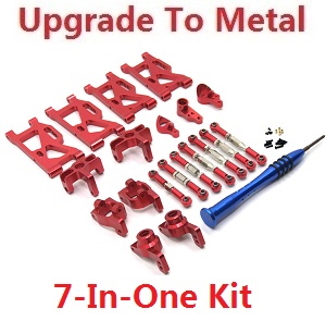 Wltoys 144011 XKS WL Tech XK RC car vehicle spare parts upgrade to metal accessories group 7-In-One kit Red