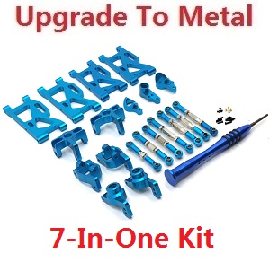 Wltoys 144011 XKS WL Tech XK RC car vehicle spare parts upgrade to metal accessories group 7-In-One kit Blue