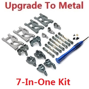 Wltoys 144011 XKS WL Tech XK RC car vehicle spare parts upgrade to metal accessories group 7-In-One kit Titanium color