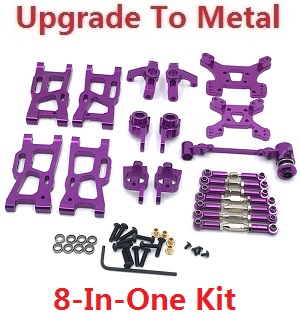 Wltoys 144011 XKS WL Tech XK RC car vehicle spare parts upgrade to metal accessories group 8-In-One kit Purple