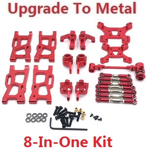 Wltoys 144011 XKS WL Tech XK RC car vehicle spare parts upgrade to metal accessories group 8-In-One kit Red