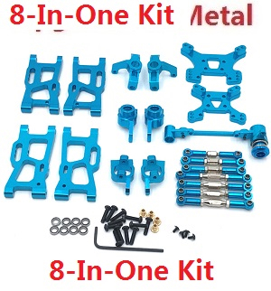 Wltoys 144011 XKS WL Tech XK RC car vehicle spare parts upgrade to metal accessories group 8-In-One kit Blue