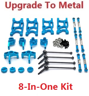 Wltoys 144011 XKS WL Tech XK RC car vehicle spare parts upgrade to metal accessories group 8-In-One kit Blue