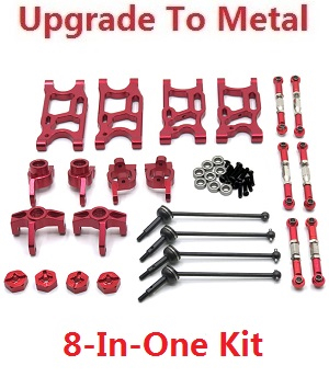 Wltoys 144011 XKS WL Tech XK RC car vehicle spare parts upgrade to metal accessories group 8-In-One kit Red