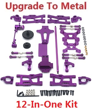 Wltoys 144011 XKS WL Tech XK RC car vehicle spare parts upgrade to metal accessories group 12-In-One kit Purple