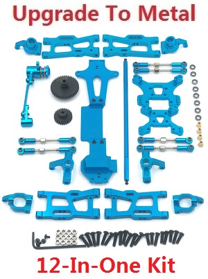 Wltoys 144011 XKS WL Tech XK RC car vehicle spare parts upgrade to metal accessories group 12-In-One kit Blue