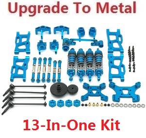Wltoys 144011 XKS WL Tech XK RC car vehicle spare parts upgrade to metal accessories group 13-In-One kit Blue