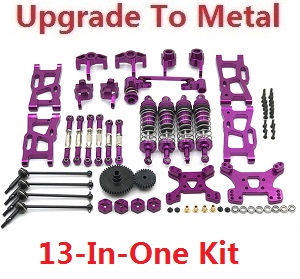 Wltoys 144011 XKS WL Tech XK RC car vehicle spare parts upgrade to metal accessories group 13-In-One kit Purple