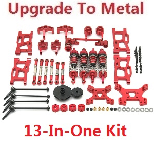 Wltoys 144011 XKS WL Tech XK RC car vehicle spare parts upgrade to metal accessories group 13-In-One kit Red