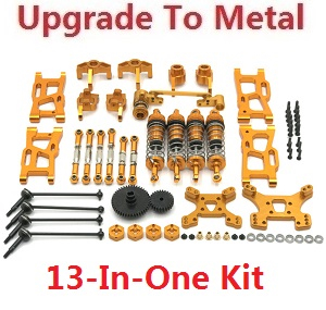 Wltoys 144011 XKS WL Tech XK RC car vehicle spare parts upgrade to metal accessories group 13-In-One kit Gold
