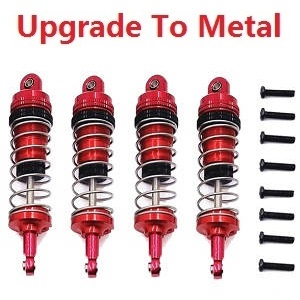 Wltoys 144011 XKS WL Tech XK RC car vehicle spare parts upgrade to metal shock absorber Red