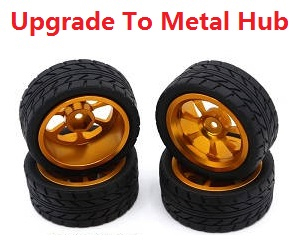 Wltoys 184008 XKS WL Tech XK RC car vehicle spare parts upgrade to metal tire group Gold - Click Image to Close