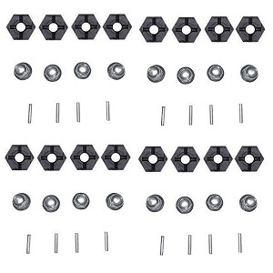 Wltoys 184008 XKS WL Tech XK RC car vehicle spare parts hexagonal wheel seat assembly + M4 nuts + optic axis 1266 + 2278 + 1274 4sets