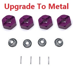 Wltoys 184008 XKS WL Tech XK RC car vehicle spare parts upgrade to metal hexagonal wheel seat assembly + M4 nuts + optic axis Purple