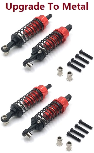Wltoys 184008 XKS WL Tech XK RC car vehicle spare parts upgrade to metal shock absorber Red - Click Image to Close