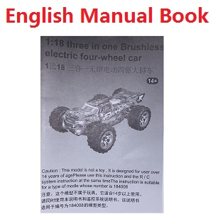Wltoys 184008 XKS WL Tech XK RC car vehicle spare parts English manula book