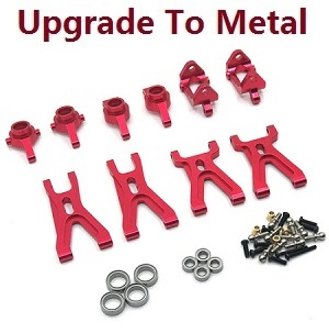 Wltoys 184008 XKS WL Tech XK RC car vehicle spare parts upgrade to metal parts 5-In-One Kit Red