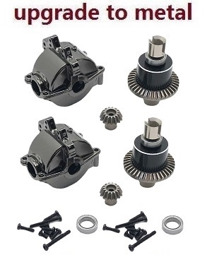 Wltoys 184008 XKS WL Tech XK RC car vehicle spare parts upgrade to all metal differential mechanism and wave box 2sets - Click Image to Close